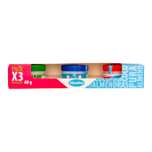 kit de vaselinas x3 ( almendras, coco y cosmética)